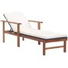 Image de Chaise Longue Et Coussin Résine Tressée Et Bois D'acacia Noir Vidaxl
