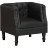 Image de Fauteuil Noir Cuir Véritable Vidaxl