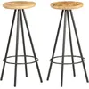 Image de Tabourets De Bar Lot De 2 Bois De Manguier Brut Vidaxl