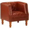 Image de Chaise Cabriolet Marron Cuir Véritable De Chèvre Vidaxl
