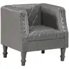 Image de Chaise Cabriolet Gris Cuir Véritable De Chèvre Vidaxl