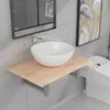 Image de Meuble De Salle De Bain En Deux Pièces Céramique Chêne Vidaxl