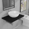 Image de Meuble De Salle De Bain En Deux Pièces Céramique Noir Vidaxl