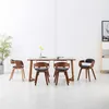 Image de Chaises À Manger Lot De 6 Gris Foncé Tissu Et Bois Courbé Vidaxl