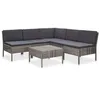 Image de vidaXL Salon de jardin 6 pcs avec coussins résine tressée gris 48938