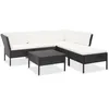 Image de vidaXL Salon de jardin 6 pcs avec coussins Résine tressée Noir