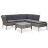 Image de vidaXL Salon de jardin 6 pcs avec coussins résine tressée gris 48942