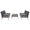 Image de vidaXL Salon de jardin 5 pcs avec coussins résine tressée gris 48946