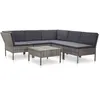 Image de vidaXL Salon de jardin 6 pcs avec coussins résine tressée gris 48950
