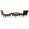 Image de vidaXL Salon de jardin 8 pcs avec coussins résine tressée marron 48951
