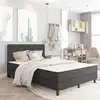 Image de Sommier À Lattes De Lit Sans Matelas Gris Tissu 180x200 Cm Vidaxl