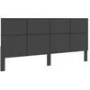 Image de vidaXL Tête de lit Gris foncé Tissu 200x200 cm 287479