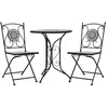 Image de vidaXL Mobilier de bistro 3 pcs mosaïque Carreaux céramiques Gris 279690