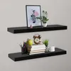 Image de vidaXL Étagères murales flottantes 2 pcs Noir 80x20x38 cm 288202