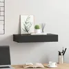 Image de vidaXL Étagère murale flottante avec tiroir Noir 48x25x8 cm
