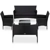 Image de vidaXL Salon de jardin 5 pcs avec coussins Résine tressée Noir