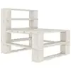 Image de Canapé De Milieu Palette De Jardin Bois Blanc Vidaxl