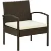 Image de Chaise De Jardin Avec Coussin Résine Tressée Marron Vidaxl