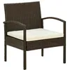 Image de vidaXL Chaise de jardin avec coussin Résine tressée Marron