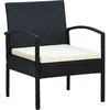 Image de Chaise De Jardin Avec Coussin Résine Tressée Noir Vidaxl