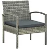 Image de Chaise De Jardin Avec Coussin Résine Tressée Gris Vidaxl