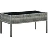 Image de Table De Jardin Gris 75x40x37 Cm Résine Tressée Vidaxl