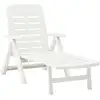 Image de Chaise Longue Pliable Plastique Blanc Vidaxl