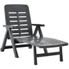 Image de vidaXL Chaise longue pliable Plastique Anthracite 48756