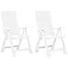 Image de Chaises Inclinables De Jardin Lot De 2 Plastique Blanc Vidaxl