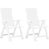 Image de vidaXL Chaises inclinables de jardin lot de 2 Plastique Blanc 48760