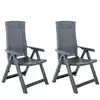 Image de Chaises Inclinables De Jardin Lot De 2 Plastique Anthracite Vidaxl