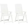 Image de Chaises Inclinables De Jardin Lot De 2 Plastique Blanc Vidaxl