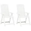 Image de vidaXL Chaises inclinables de jardin lot de 2 Plastique Blanc 48766