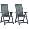 Image de vidaXL Chaises inclinables de jardin lot de 2 Plastique Vert 48767