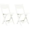Image de Chaises De Jardin Pliables Lot De 2 Plastique Blanc Vidaxl