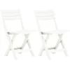 Image de Chaises de jardin pliables - VIDAXL - Blanc - Résistantes aux intempéries - Faciles à nettoyer