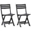 Image de vidaXL Chaises de jardin pliables lot de 2 Plastique Anthracite 48787