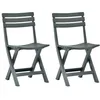 Image de vidaXL Chaises de jardin pliables 2 pcs Plastique Vert