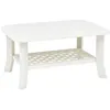 Image de Table basse - VIDAXL - Blanc - 90 x 60 x 46 cm - Plastique - Résistante aux intempéries