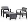 Image de Ensemble de mobilier de jardin - VIDAXL - 3 pcs - Plastique anthracite - Résistant aux intempéries - Confortable