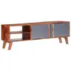 Image de Meuble Tv Gris 140x30x45 Cm Bois Solide Vidaxl