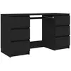 Image de Bureau Noir 140x50x77 Cm Bois D'ingénierie Vidaxl