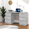 Image de vidaXL Bureau Gris béton 140x50x77 cm Aggloméré