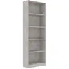 Image de Bibliothèque À 5 Niveaux Gris Béton 60x24x175cm Bois Ingénierie Vidaxl