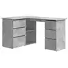 Image de Vidaxl bureau d'angle gris béton 145x100x76 cm bois d'ingénierie 801093