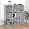 Image de vidaXL Bibliothèque Gris béton 98x30x98 cm Aggloméré