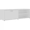 Image de vidaXL Meuble TV Blanc 120x34x37 cm Aggloméré