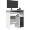 Image de Bureau Blanc 80x45x74 Cm Bois D’ingénierie Vidaxl