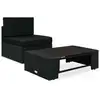 Image de Salon De Jardin 2 Pcs Résine Tressée Noir Vidaxl
