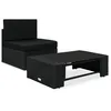 Image de vidaXL Salon de jardin 2 pcs Résine tressée Noir